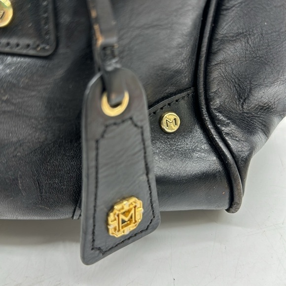 Monet Black Gold Large Satchel As Is Condition - Hole in lining BP6111 - Picture 6 of 14